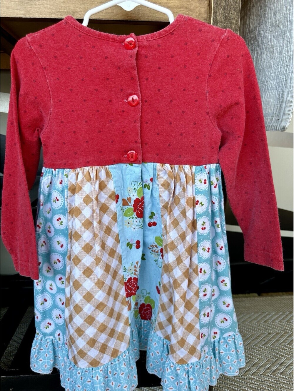 Girls Ricrac and Ruffles Dress Size 4T - Picture 3 of 7